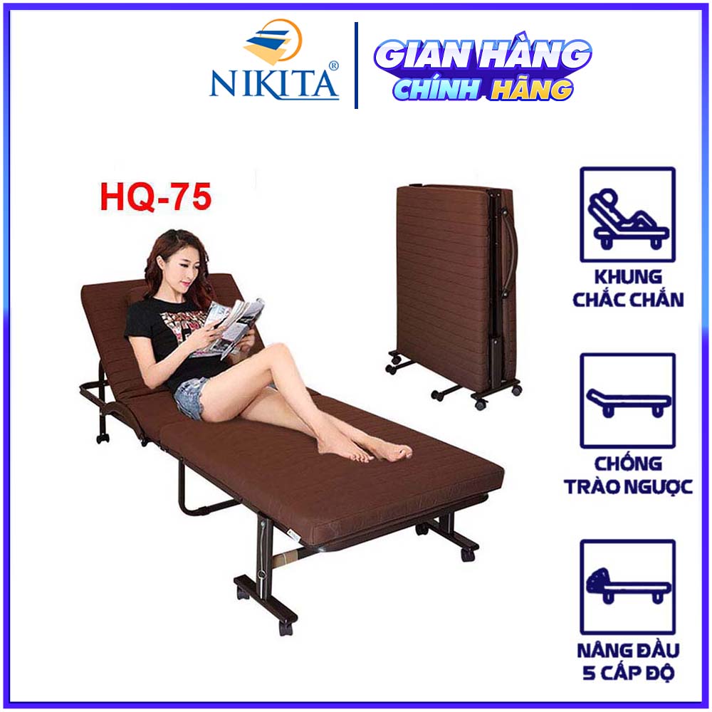 [HOT]Giường Gấp Gọn Thành Ghế Sofa, Giường Đa Năng Nệm Mút Tự Nhiên, khung thép sơn tĩnh điện Rộng 75Cm