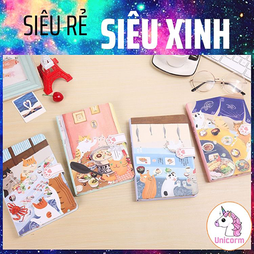 Sổ tay cat eating - sổ kẻ ngang và trơn