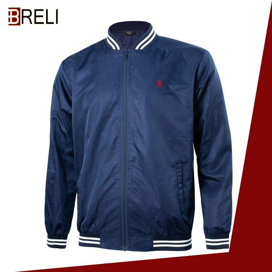 Áo gió bomber nam thể thao Breli - BAG2014-1C-NAV Áo khoác gió mỏng 2 lớp