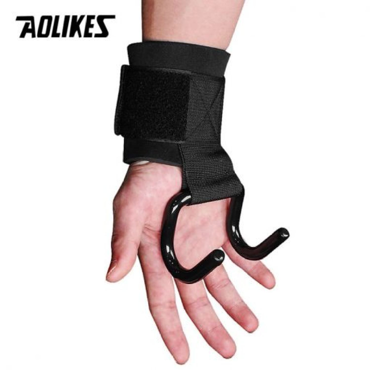 Găng Tay Có Móc Nâng Tạ Hỗ Trợ Cổ Tay Yếu Deadlift, Kéo Xà Đơn AL-7642 (1 Đôi)