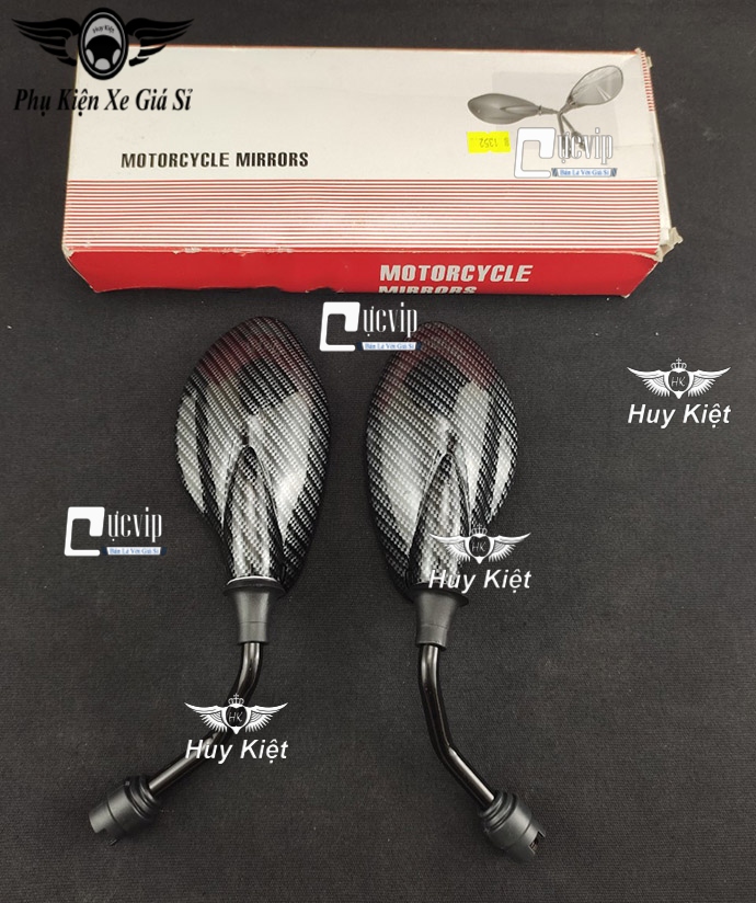 Cặp kính gương chiếu hậu yaz carbon gắn xe yamaha sirius, exciter, jupiter, nvx ms5575