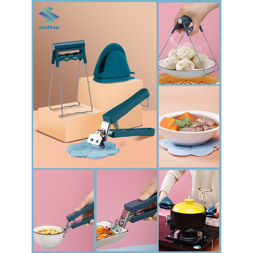 Bộ 6 món kẹp gắp đồ nóng tiện lợi- dụng cụ gắp nóng chống phỏng tay