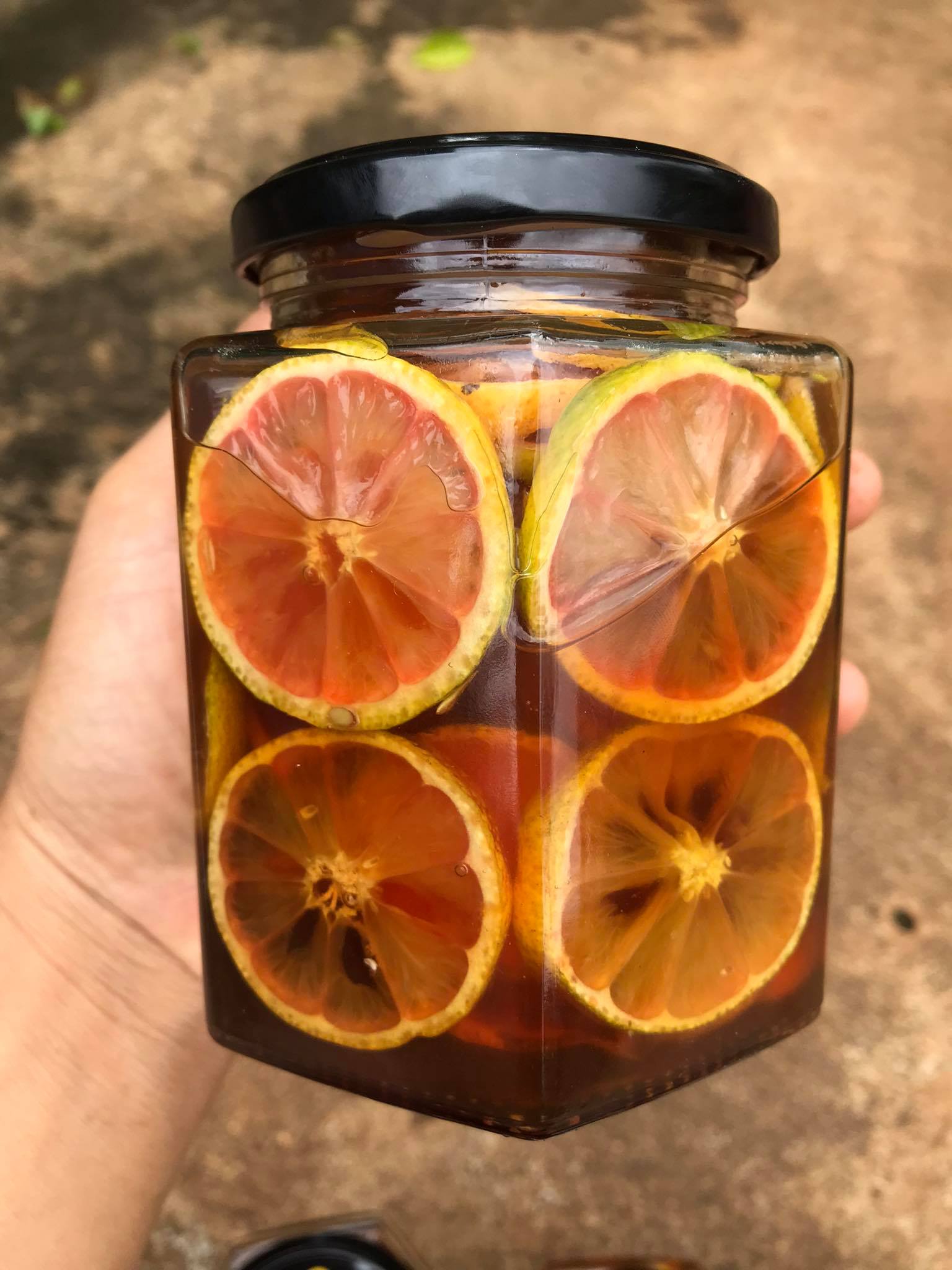 Chanh đào ngâm mật ong- 500ml lọ thủy tinh