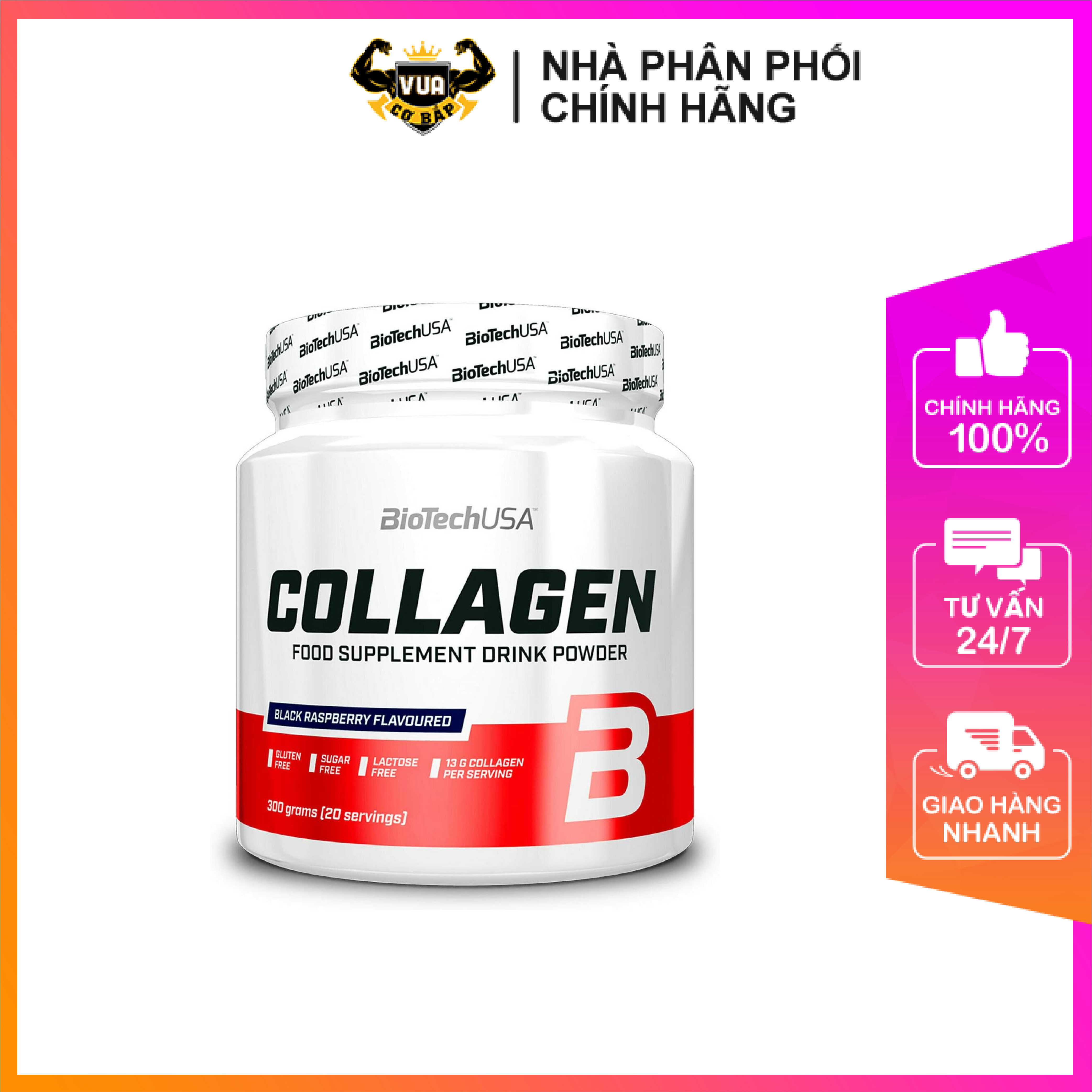 Bột collagen biotechusa hộp 300g - chống lão hóa hiệu quả