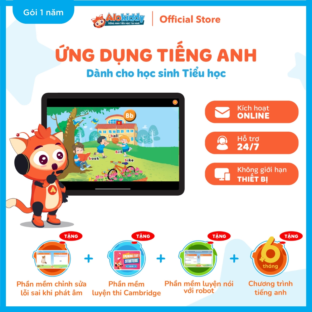 Combo ALOSTAR và ALOKIDDY Tiếng Anh