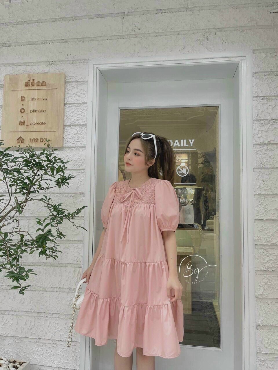 [ Voucher 50k Freeship Max 0 đồng toàn quốc ] ĐẦM TIỂU THƯ BABYDOLL DÁNG XÒE 3 TẦNG, CỔ TRÒN TAY BÚP MÀU HỒNG DỄ THƯƠNG, KÈM ẢNH THẬT