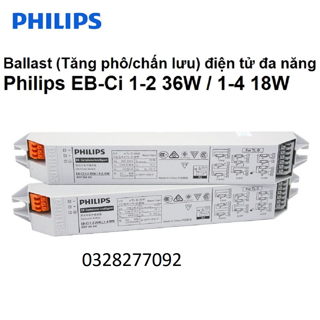 Ballast điện tử Philips EB-Ci 1-2 36W 1-4 18W