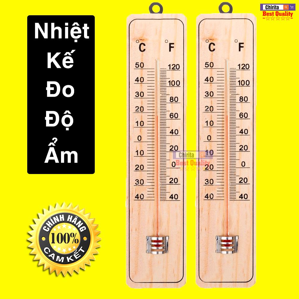 Nhiệt Kế Gỗ Đo Độ Ẩm Treo Tường Cao Cấp