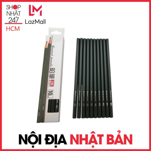 Set 10 bút chì mềm 2b sanada - nội địa nhật bản