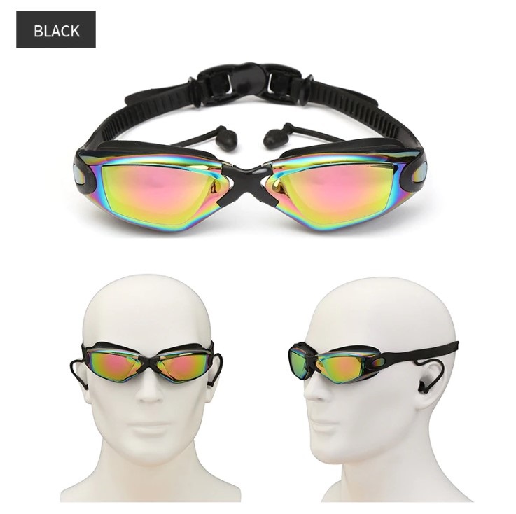 Kính Bơi Chống Tia Uv, Chống Lóa, Mắt Kính Bơi, Kính Bơi Người Lớn Trẻ Em Mắt Kính Tráng Gương Chống Hấp Hơi; Khóa Đeo Kính Thông Minh