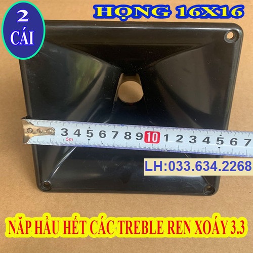 Họng loa - phễu loa 16x16 ren xoáy nắp cho các loại treble ren 3.3mm - giá 1 đôi