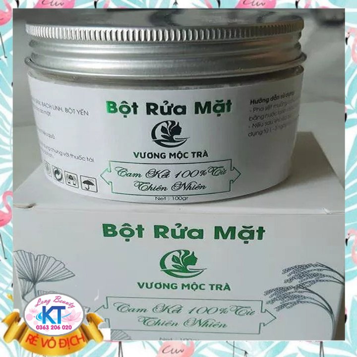 [Chính hãng] Bột Rửa Mặt Thảo Dược Vương Mộc Trà giúp sach nhờn,ngừa mụn,thay cho sữa rủa mặt thông thường
