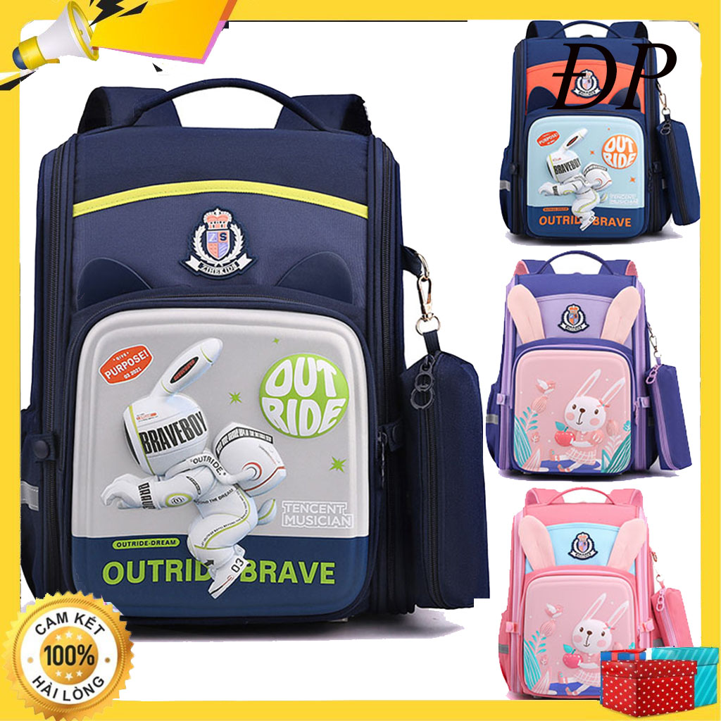 Balo chống gù cho bé tiểu học cao cấp từ lớp 1 đến lớp 4, cặp sách chống gù chống thâm  cho bé trai bé gái tiểu học đi học cho học sinh cấp 1 chống thấm nước