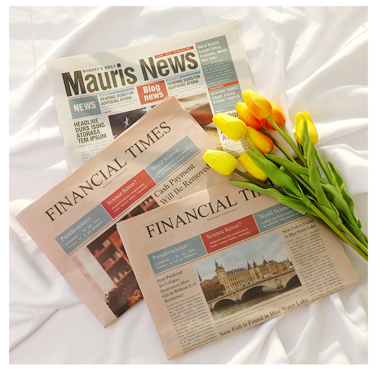 Phụ Kiện Báo Tiếng Anh Vintage Đạo Cụ Chụp Ảnh Phụ Kiện Trang Trí