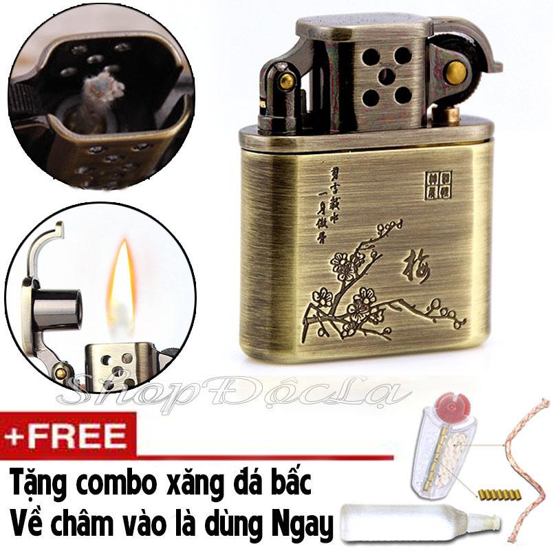 Bật lửa xăng đá hình hoa mai hoa đào Zorro Z506 ( Không Xăng )