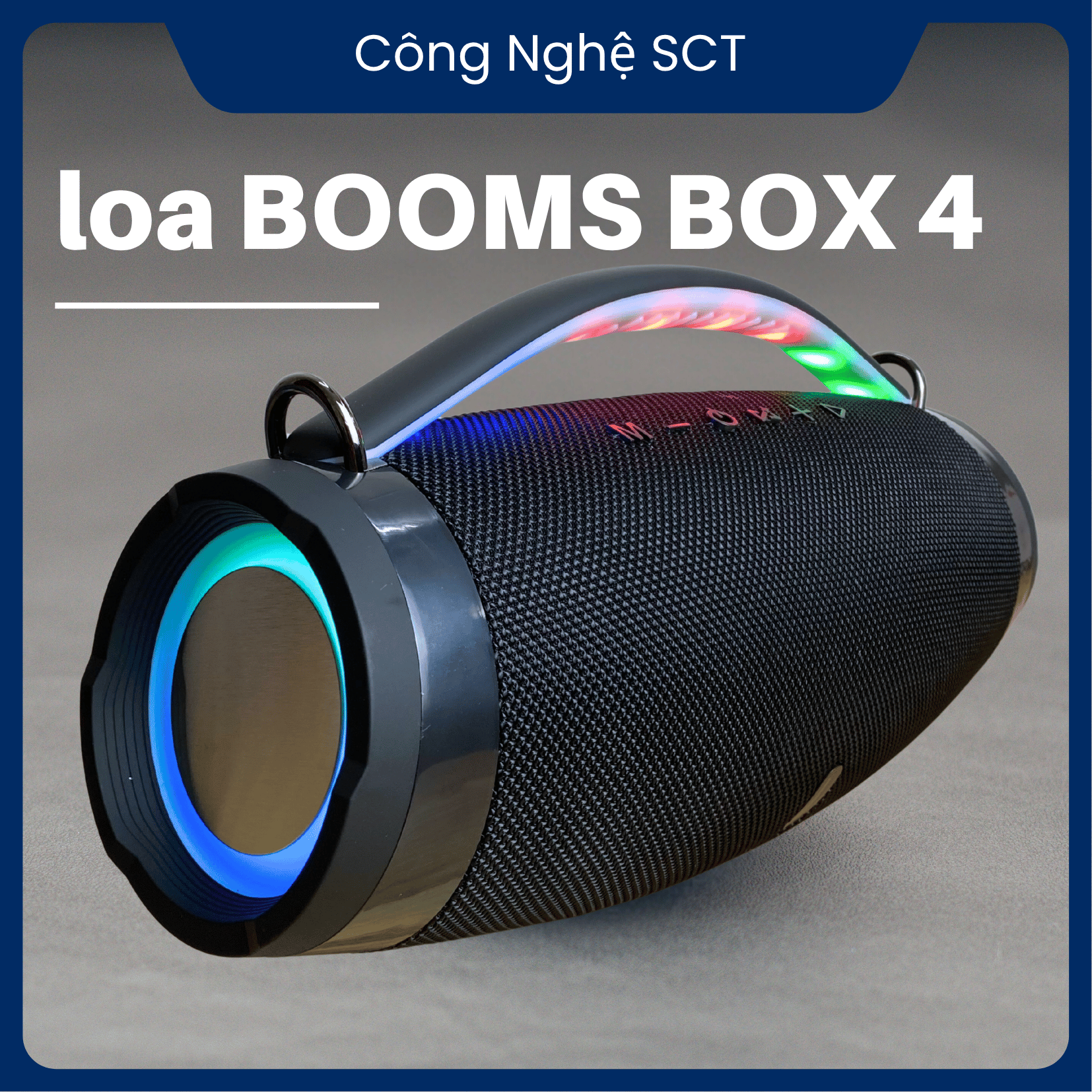    BẢN CAO CẤP   Loa Bluetooth Boombox 4 – Pin Trâu Bass Mạnh LED RGB Thay Đổi Theo Nhạc – Tặng kèm Dây Đeo - Bảo Hành Lỗi 1 Đổi 1 Trong 30 Ngày 