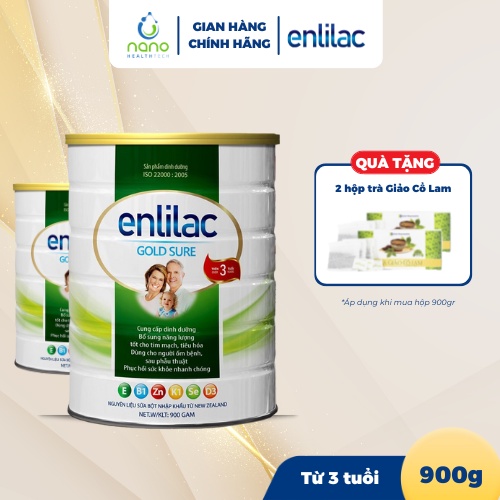 Sữa bột dinh dưỡng bổ sung năng lượng enlilac gold sure hộp 900g