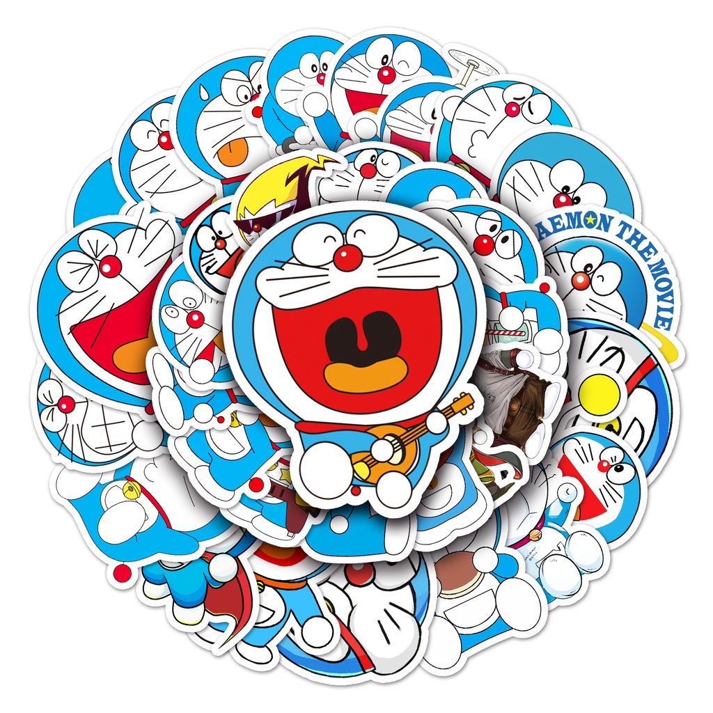 Set 10 50 Sticker Hình Doraemon Ngộ Nghĩnh Chống Thấm Nước