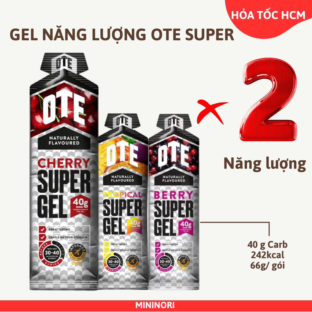 Gel năng lượng nhanh OTE Super Gel – Dạng lỏng, dễ tiêu, vị trái cây tự nhiên – Mininori Store