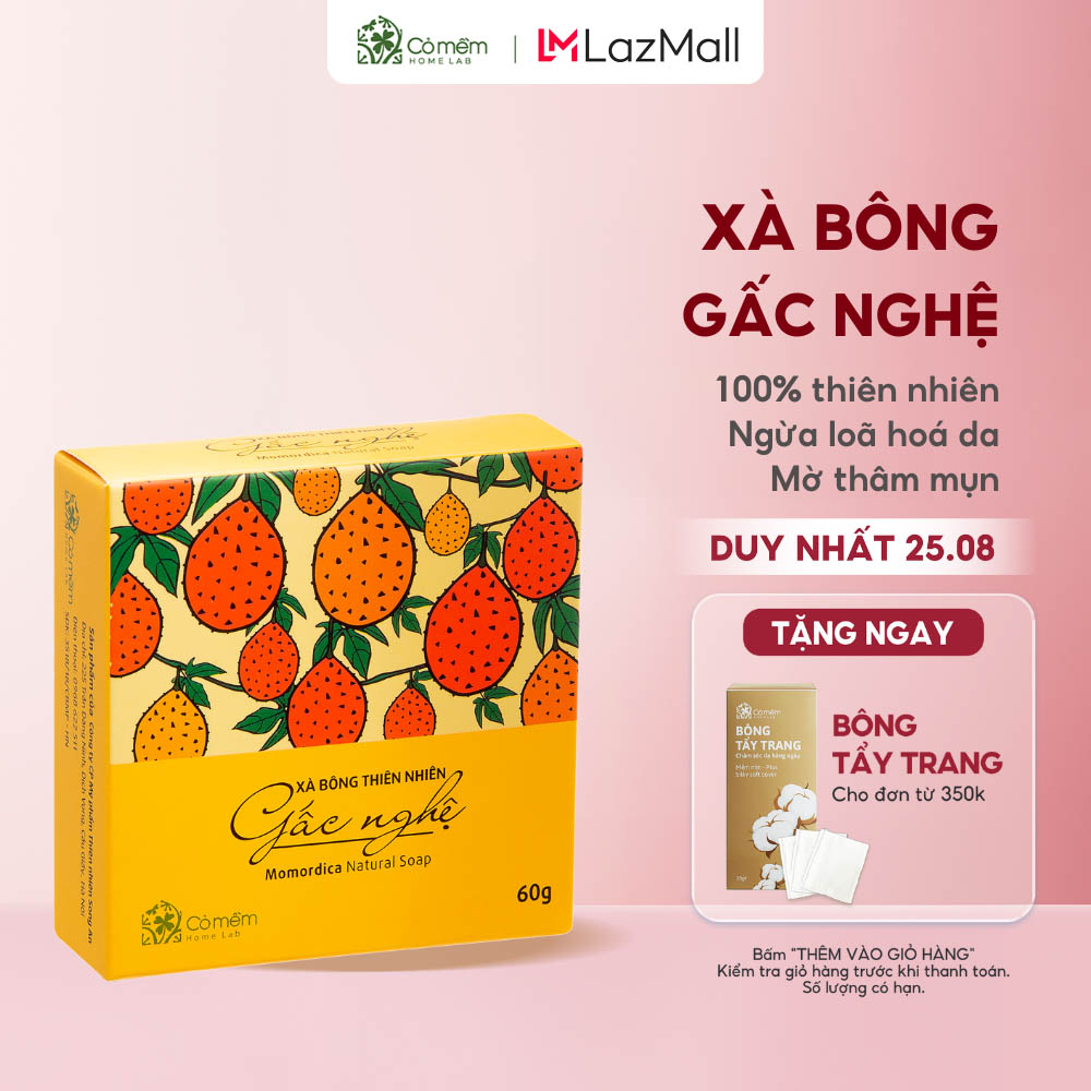Xà Bông Rửa Mặt Cỏ Mềm Gấc nghệ/Tràm trà 90g