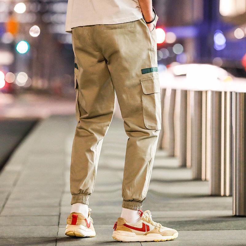 Quần Joger Kaki Túi Hộp Kết Hợp Dây Gài Phong Cách Streetwear