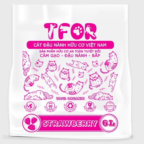 Cát đậu nành Emily Tofu hữu cơ TFOR cho mèo xả trực tiếp được bồn