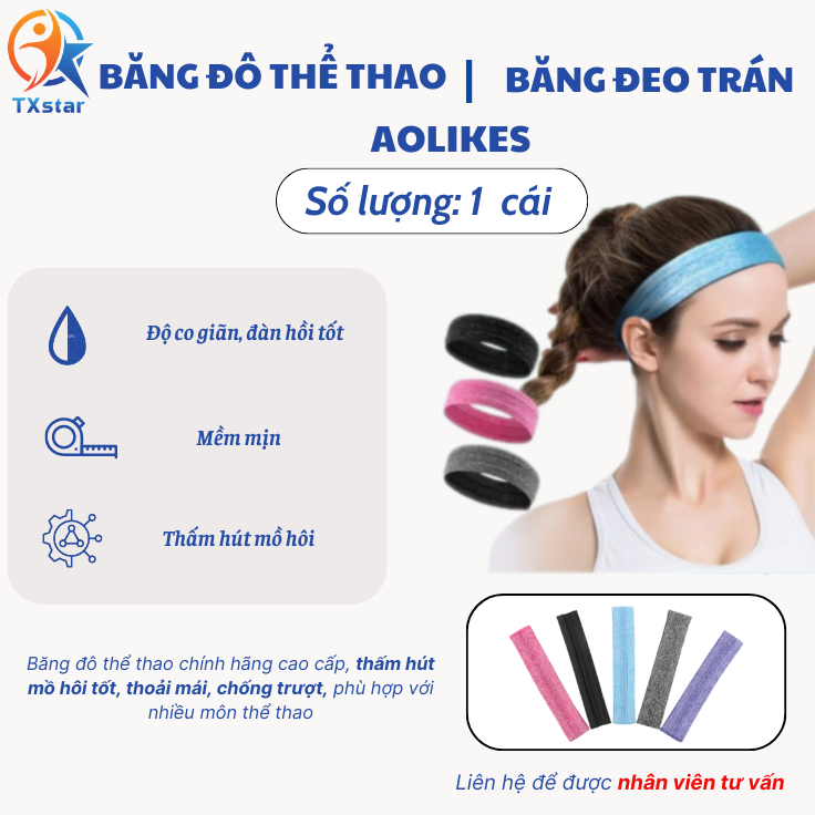 Băng đô thể thao chính hãng cao cấp, thấm hút mồ hôi tốt, thoải mái, chống trượt, phù hợp với nhiều môn thể thao