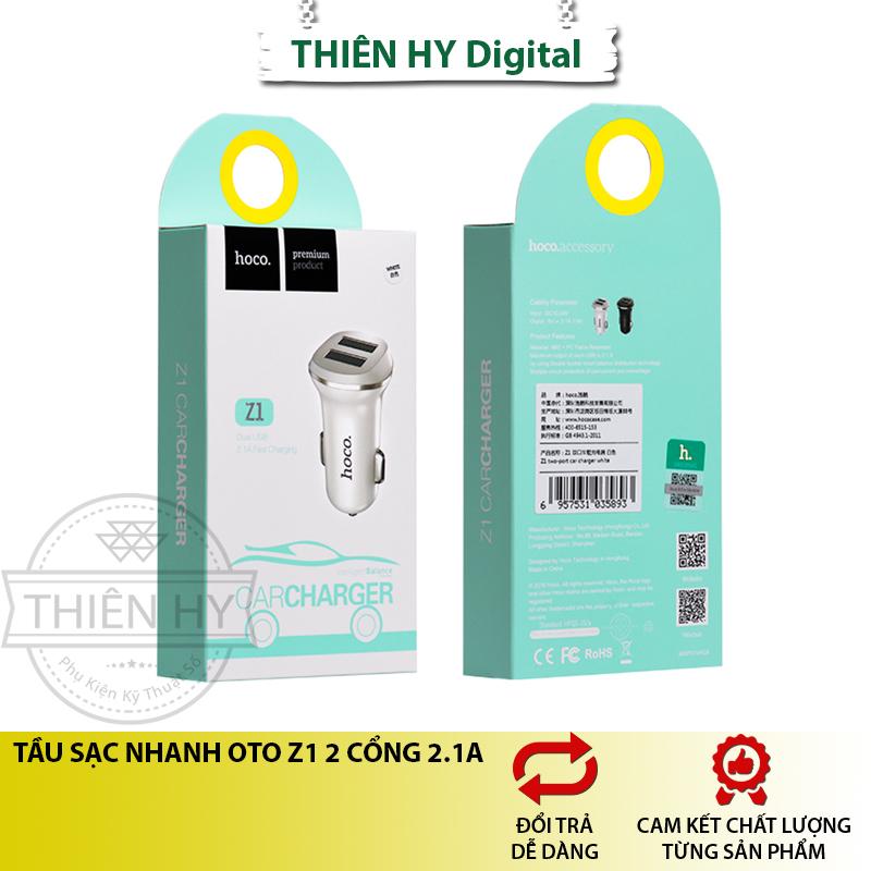 Tẩu sạc nhanh ôtô z1/ 2 cổng 2.1a hoco chính hãng - pvn354