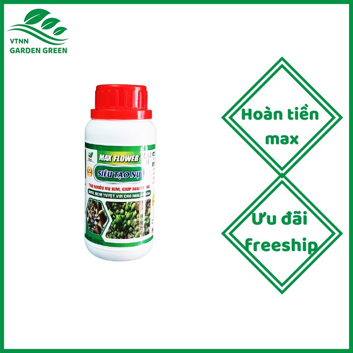 Chai 250ml Phân bón lá Max flower siêu tạo nụ, kích ra hoa mai, giúp mai sai nụ