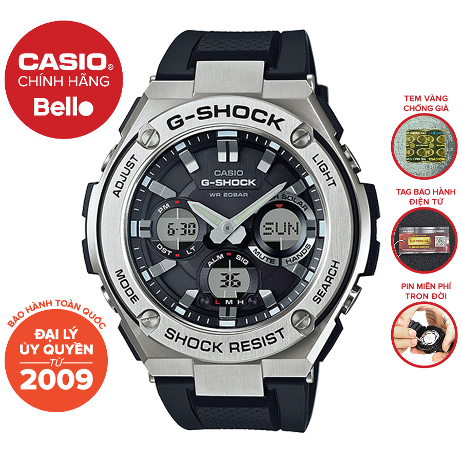 Đồng hồ Casio G-Shock Nam GST-S110-1A chính hãng  chống va đập, chống nước 200m - Bảo hành 5 năm - Pin trọn đời
