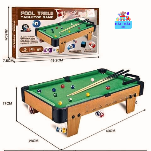 Bàn Bi a mini bàn bi a lỗ bằng gỗ phủ nỉ dài 49cm đồ chơi thể thao cho trẻ em và người lớn, quà tặng cho bé
