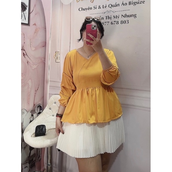 Áo tiểu thư tay xếp ly dễ thương bigszie
