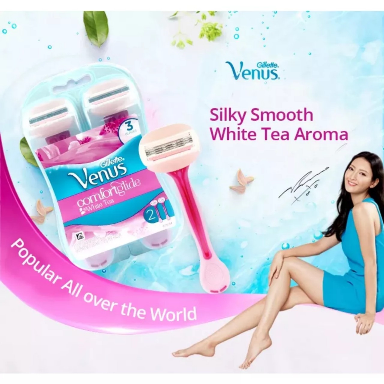 Dao cạo lông vùng kín_bikini cho nữ có đầu bơ gillete Venus comfortglide white tea venus spa 3 blades