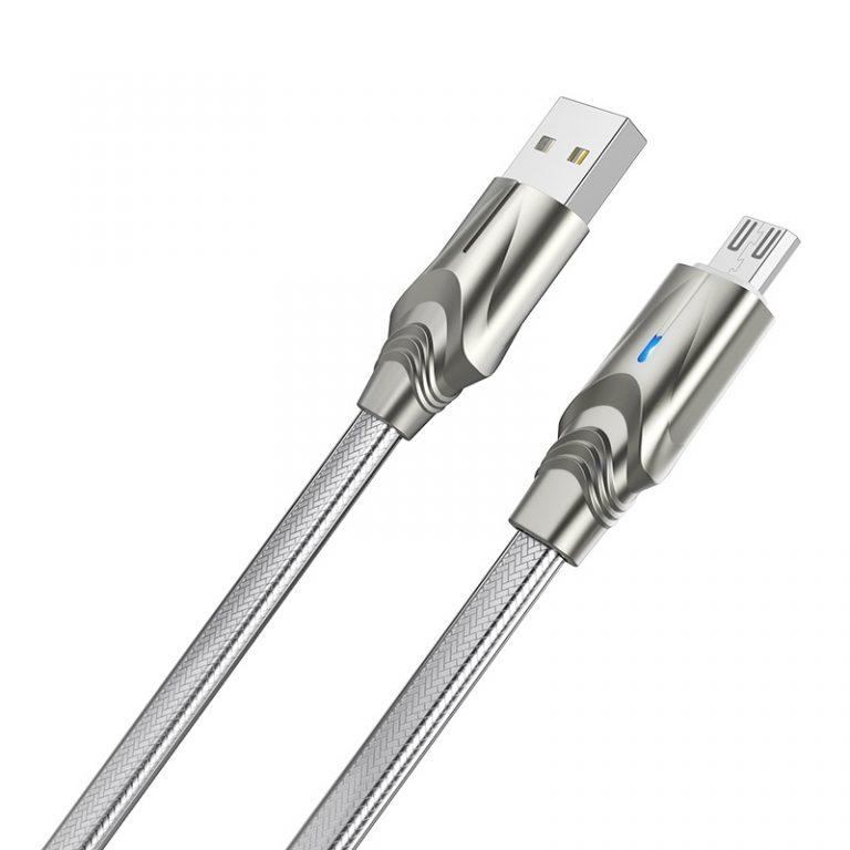 Cáp sạc truyền dữ liệu borofone bu12 có đèn led báo sạc 1.2m cổng micro
