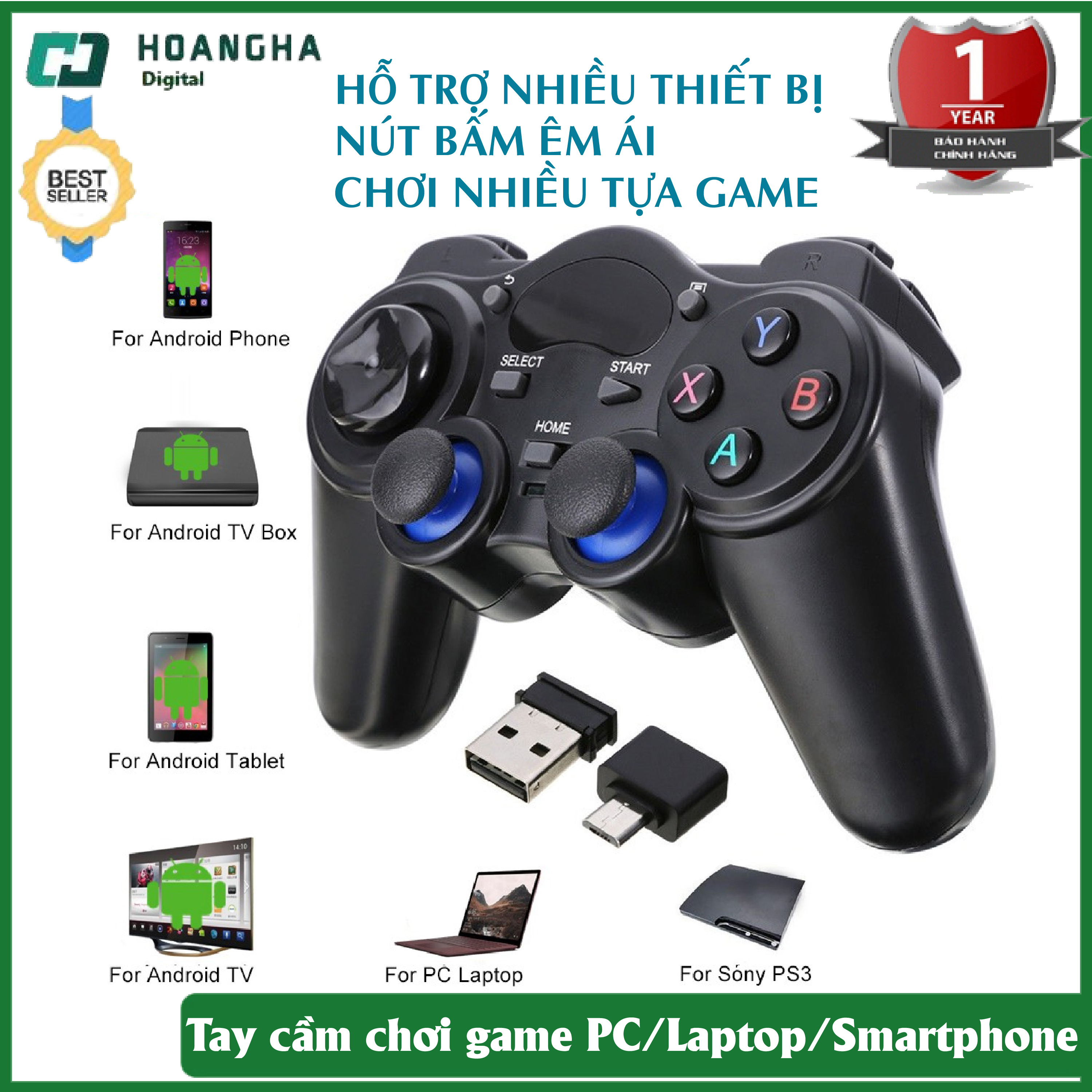 Tay Cầm Chơi Game PC TG-850M Hỗ trợ PC/ Laptop/ Điện Thoại / TV Android / TV Box - Tay cầm chơi game không dây USB Bluetooth 2.4G phím bấm siêu êm, đảm bảo trải nghiệm game tuyệt vời