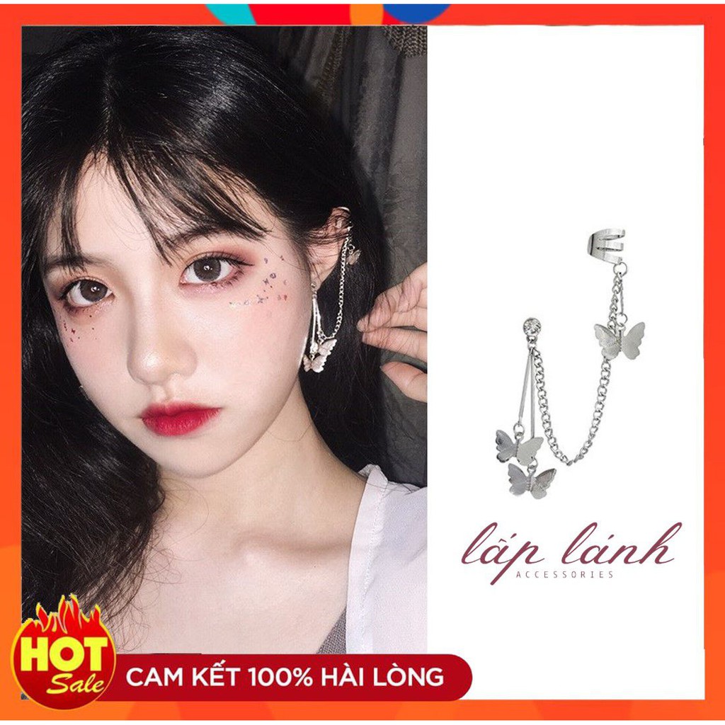 [HCM]Bông Tai Khuyên Tai Móc Vành Tai Hình Bướm Phong Cách Cá Tính Bt59