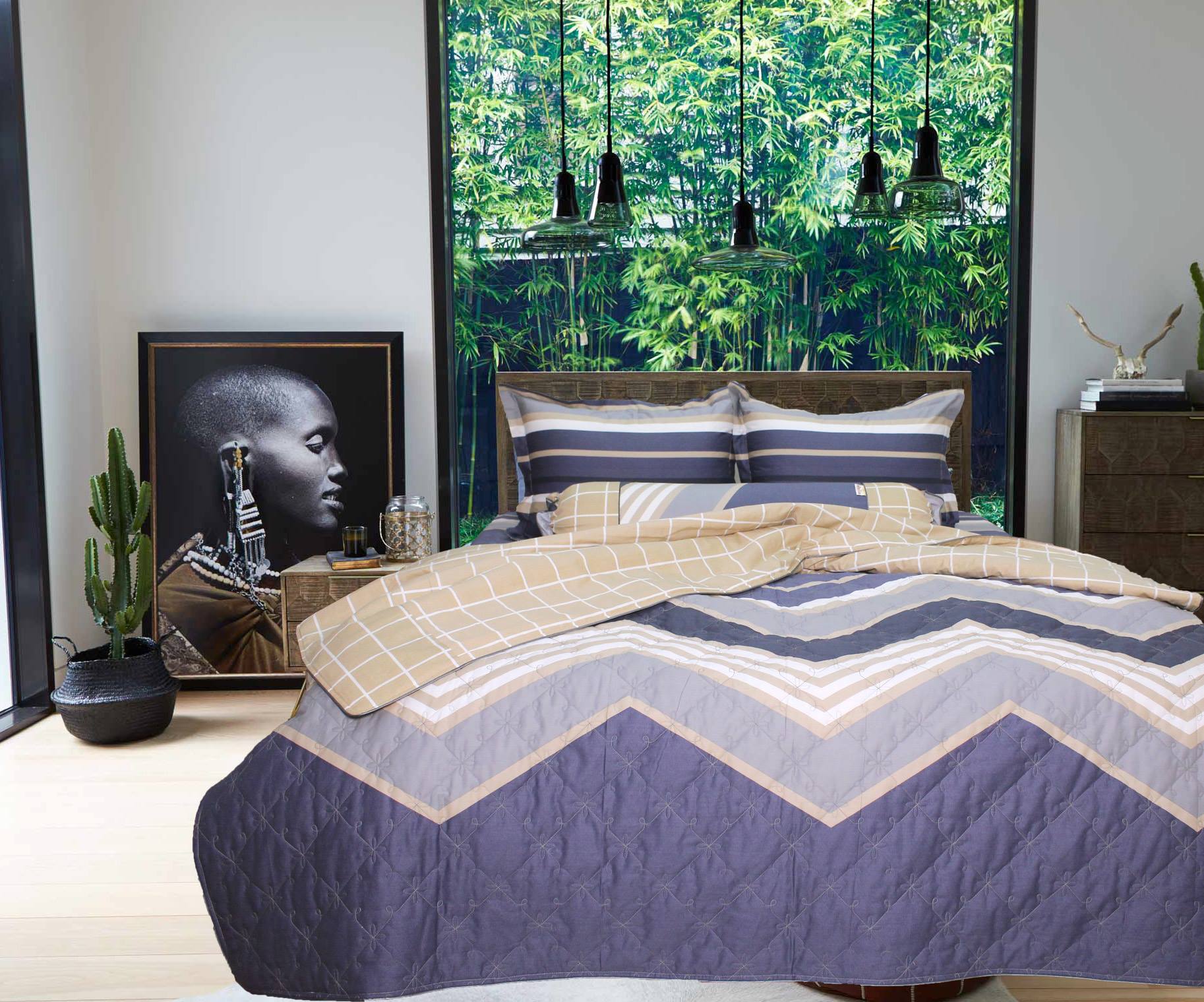 Bộ ga gối drap giường cotton satin Hàn Quốc Julia 403