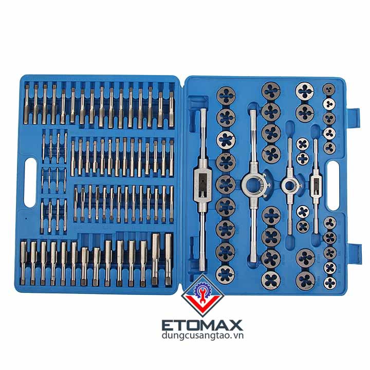 Bộ taro tạo ren 110PCS cao cấp, Tạo ren trong và ngoài, Chất liệu thép cao cấp
