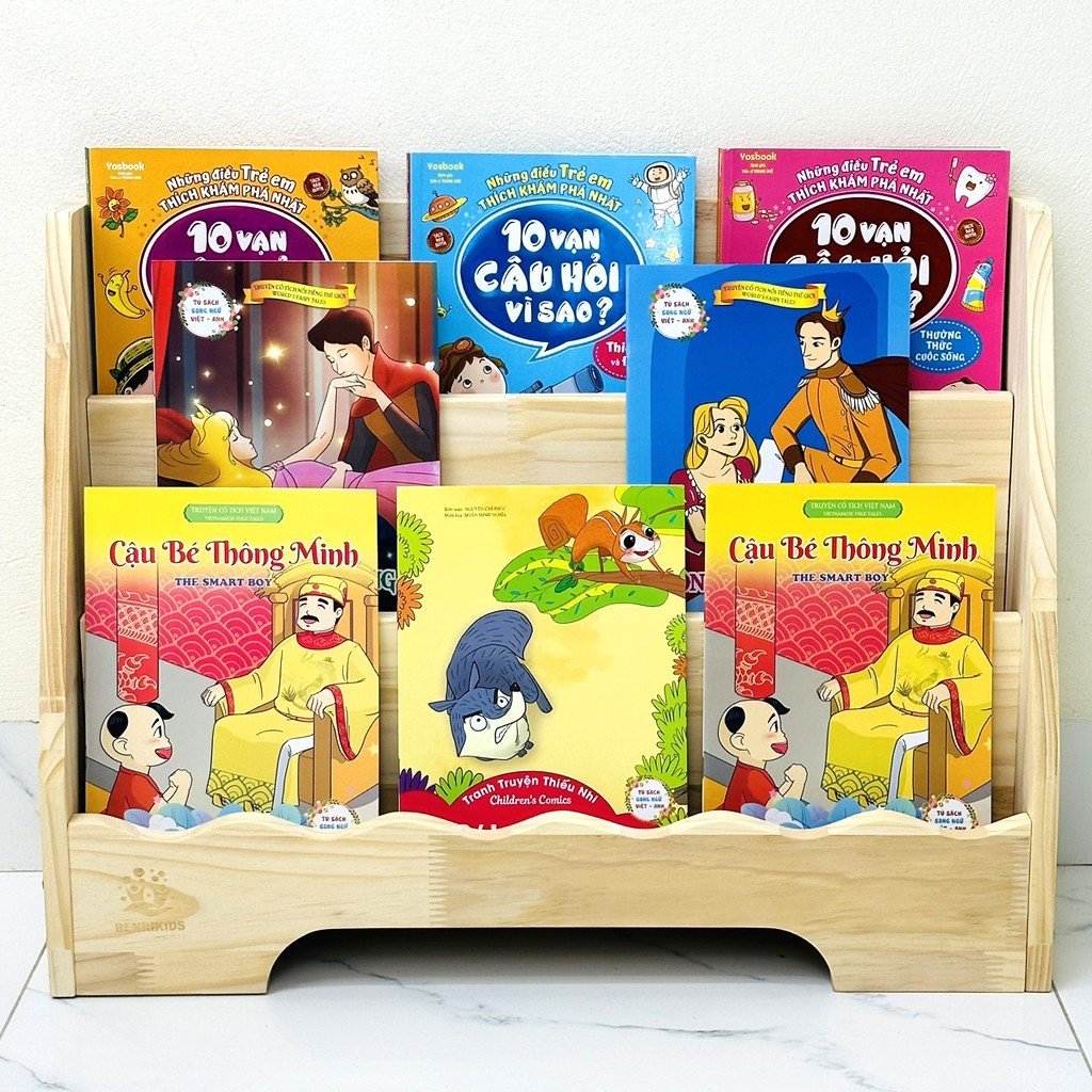 Kệ Giá Sách Cho Bé, Kệ Gỗ Đa Năng Để Sách Cho Bé Theo Montessori Của