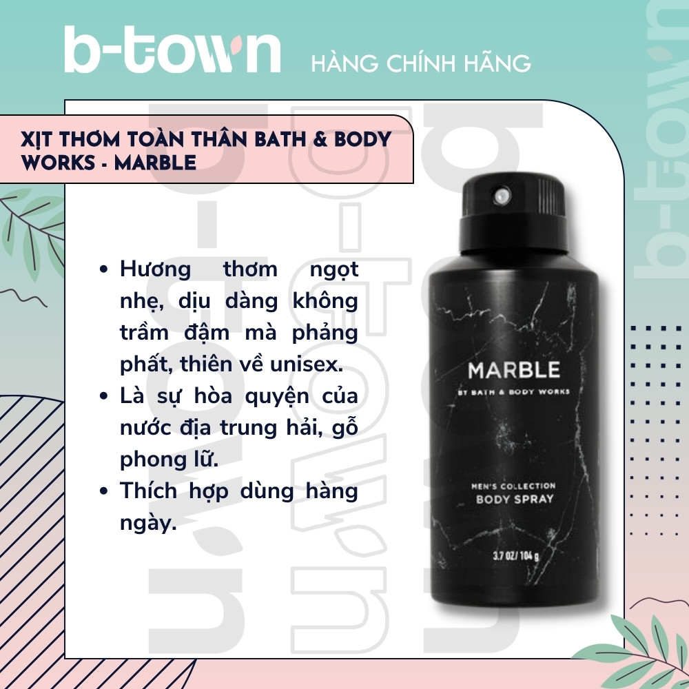 Xịt Thơm Toàn Thân Cho Nam Bath & Body Works - MARBLE