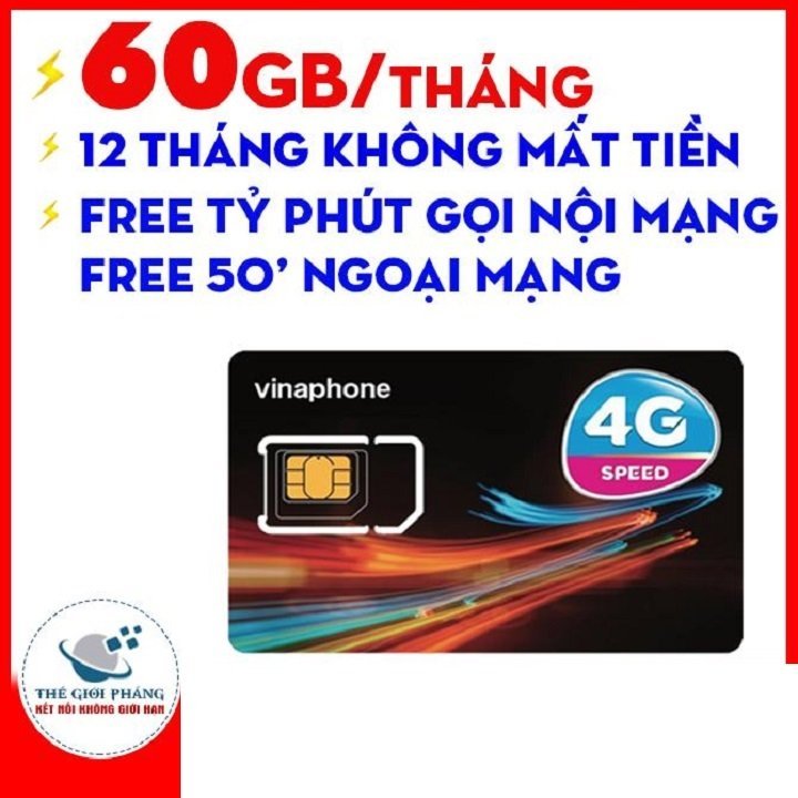 Freeship - chưa kích hoạt. sim 4g vina d60g ưu đãi cực hấp dẫn từ mường thanh royal