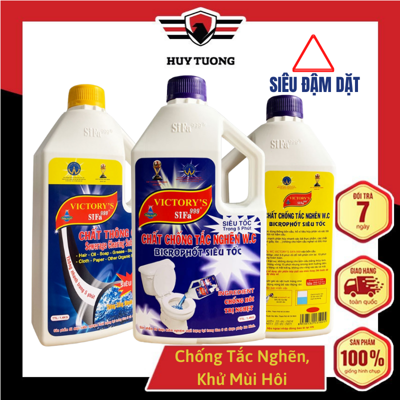 Chất thông tắc cầu cống chống hôi Siêu mạnh 5 phút 1400g Sifa - Huy Tưởng