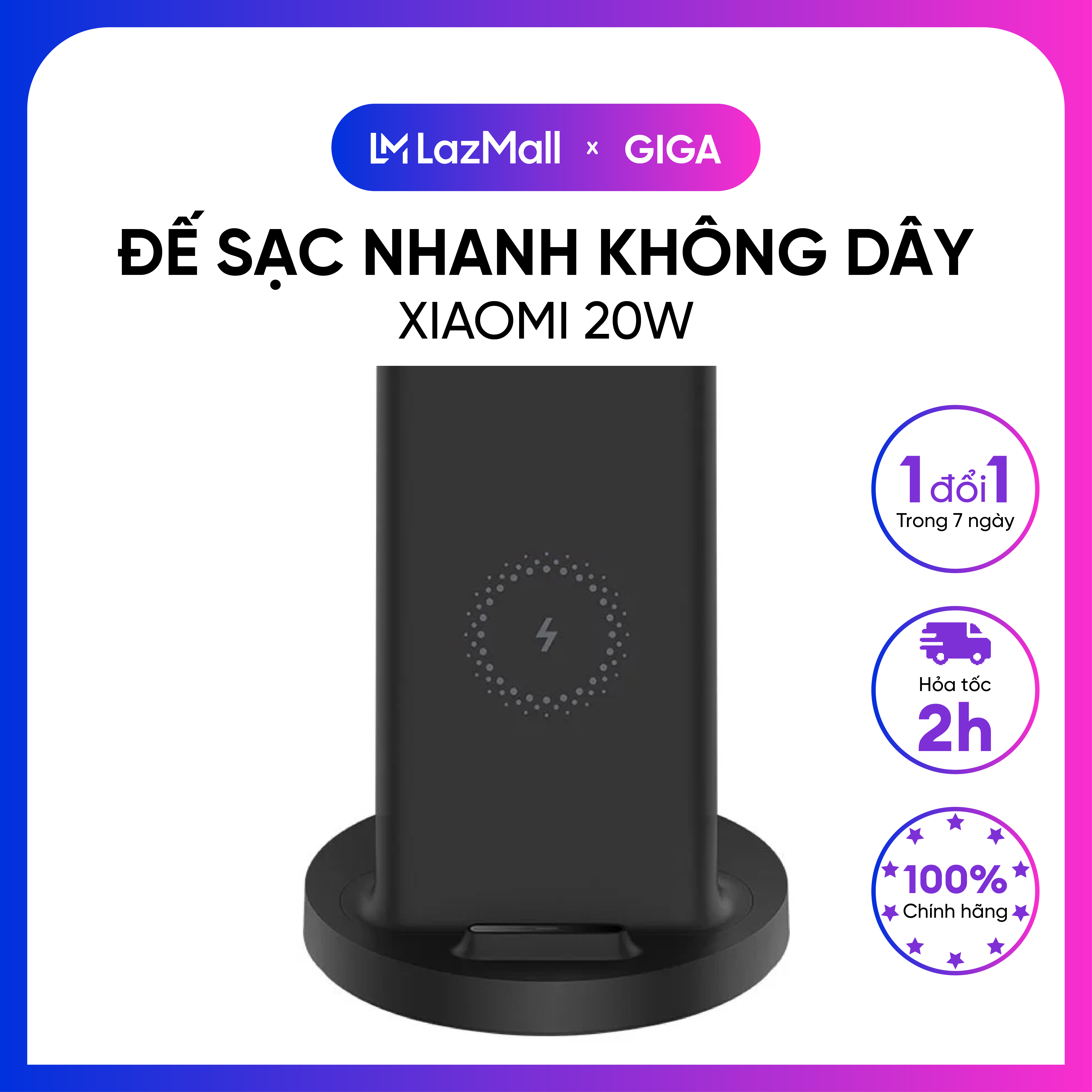 Đế sạc nhanh không dây 20W Xiaomi chính hãng