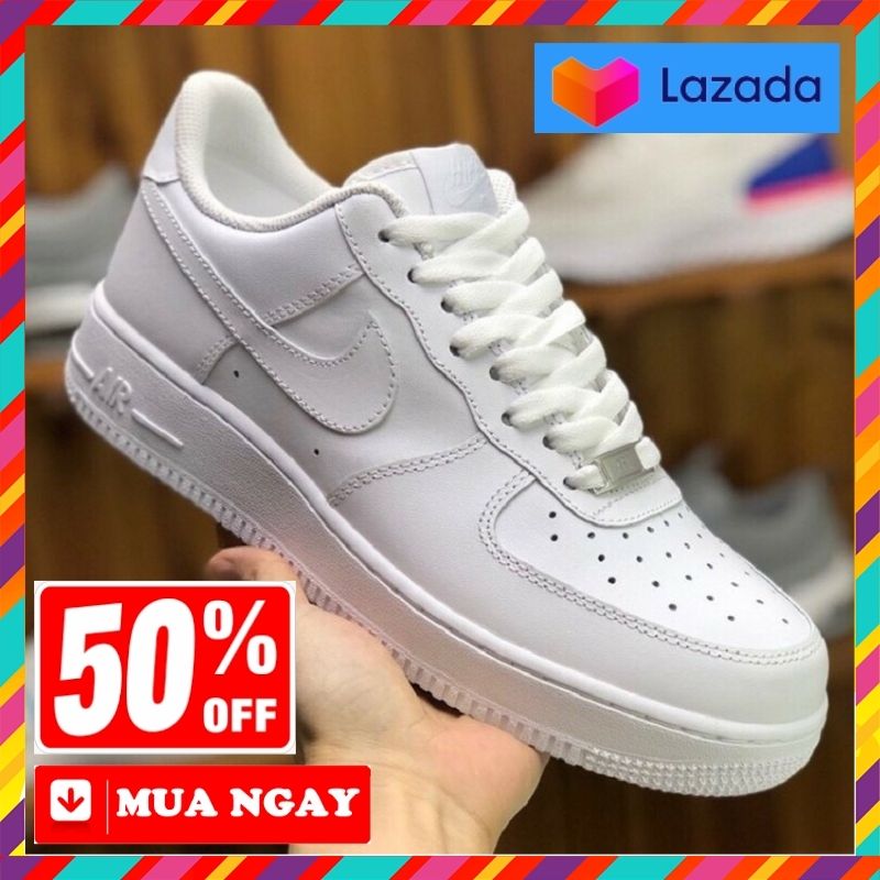 [Giày Air force 1 nam nữ - Giầy Sneaker thể thao af1 full trắng , tặng kèm box, bill, tag