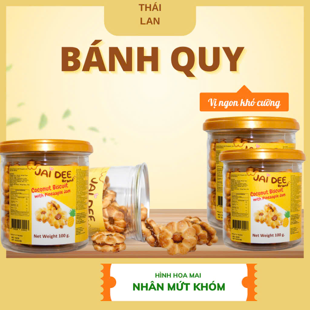 Combo 2 hủ Bánh Hoa Mai Nhân Khóm Thái Lan - Siêu Ngon (hủ 100g)