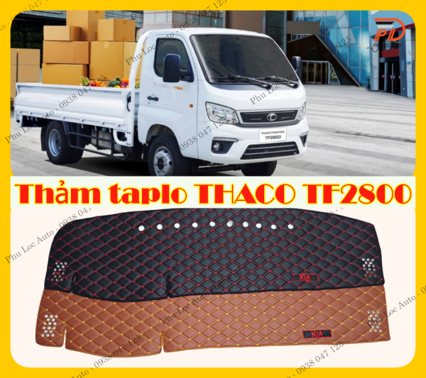 Thảm lót taplo xe tải Thaco Frontier TF2800 loại nhung và da cacbon cao cấp