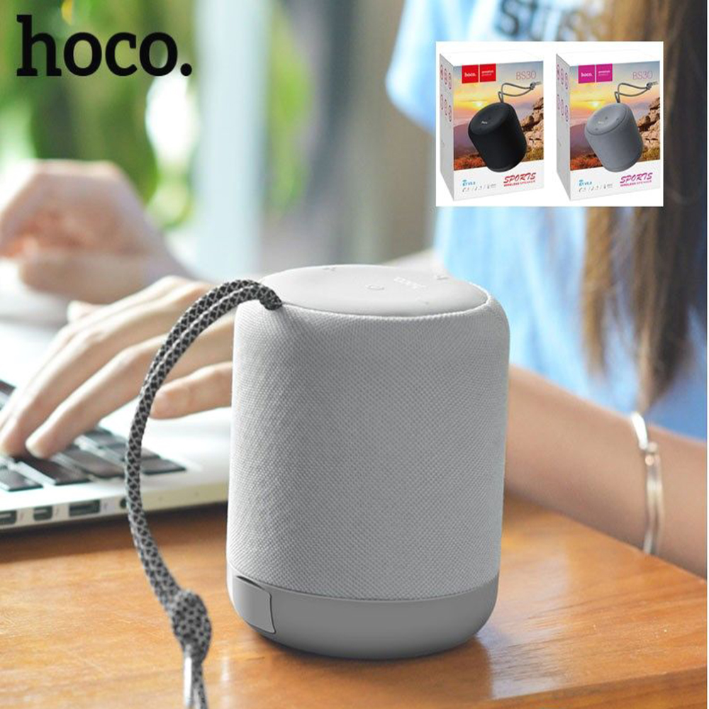 { SALE 50% } Loa Bluetooth Hoco BS30, Pin Cực Lâu, Âm Thanh Chất, thiết kế với kiểu dáng trụ tròn mini vô cùng hiện đại. Cụ thể với khối lượng 348g vừa gọn trong bàn tay, 2 màu bạc và đen giúp bạn có thể thoải mái lựa chọn