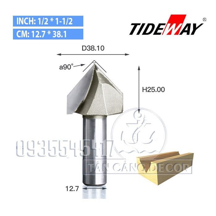 Mũi router tideway 1 x 1-2 cốt 12.7mm