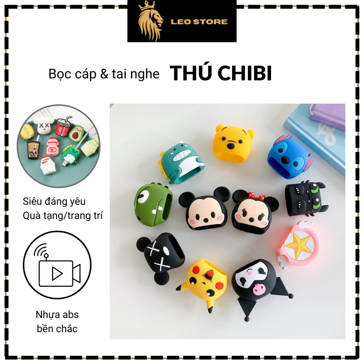 Đầu thú cắn cáp bảo vệ cáp sạc tai nghe, thú cắn cáp, thú gặm sạc, Phụ Kiện Bảo Vệ Chống Đứt Gãy Đầu Sạc