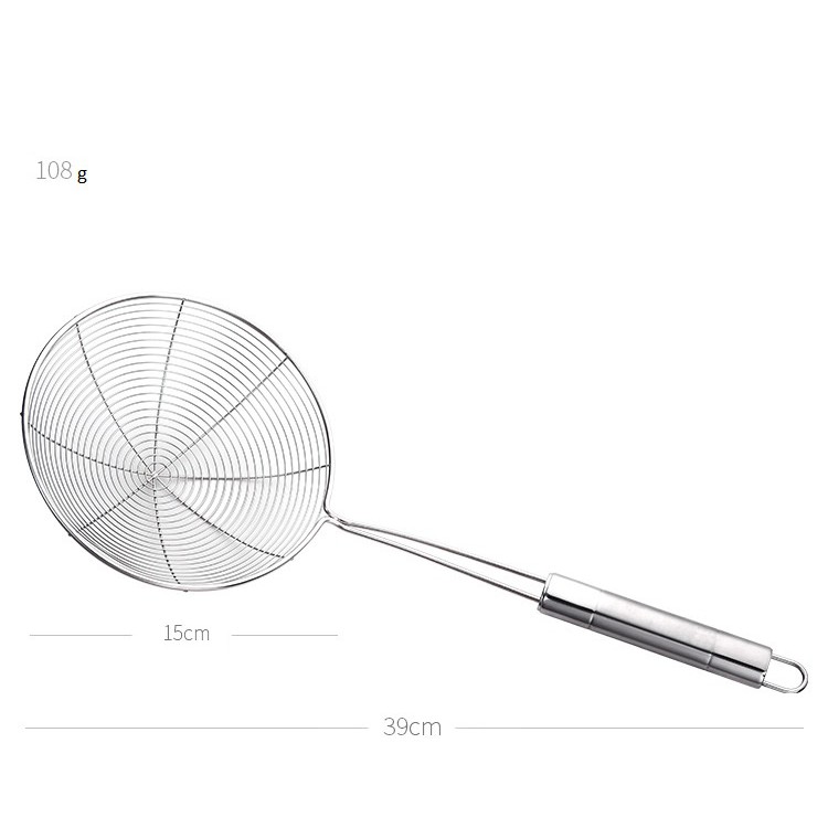 Vợt lẩu vòng, Vợt thủng cán inox, chao inox cán vòng- nhiều kích cỡ- Gigamart